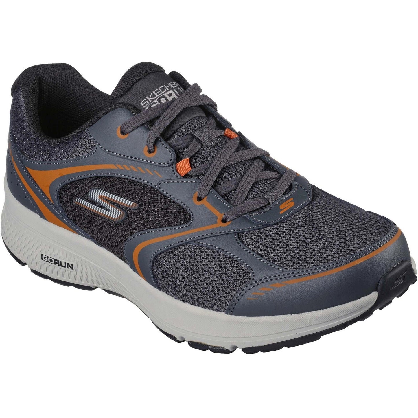 SKECHERS MENS GO RUN CONSISTENT SPECIE - CHARCOAL/ORANGE