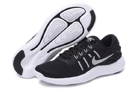 NIKE MENS LUNARSTELOS - BLACK/METALLIC SILVER
