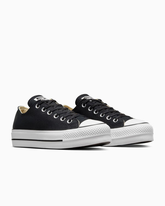 Converse WOMENS Chuck Taylor All Star Canvas Lift Low Top - Black/White/White