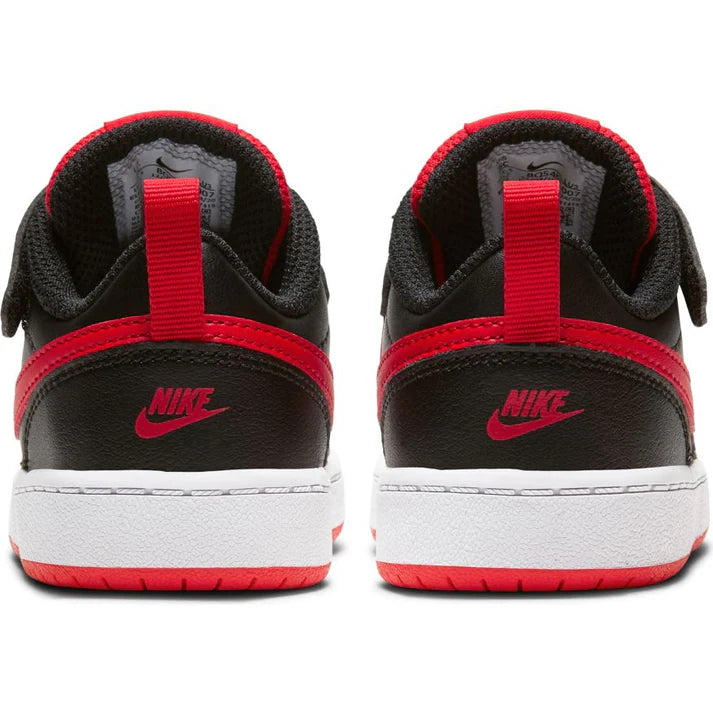 NIKE INFANT COURT BOROUGH LOW - BLACK/UNIVERSITY RED-WHITE