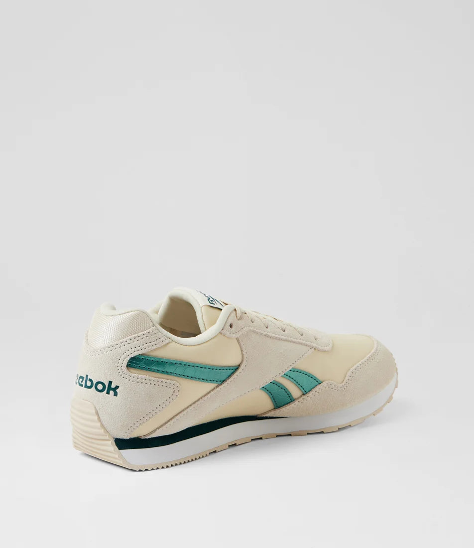 REEBOK GLIDE LOW - BEIGE/METALLIC GREEN