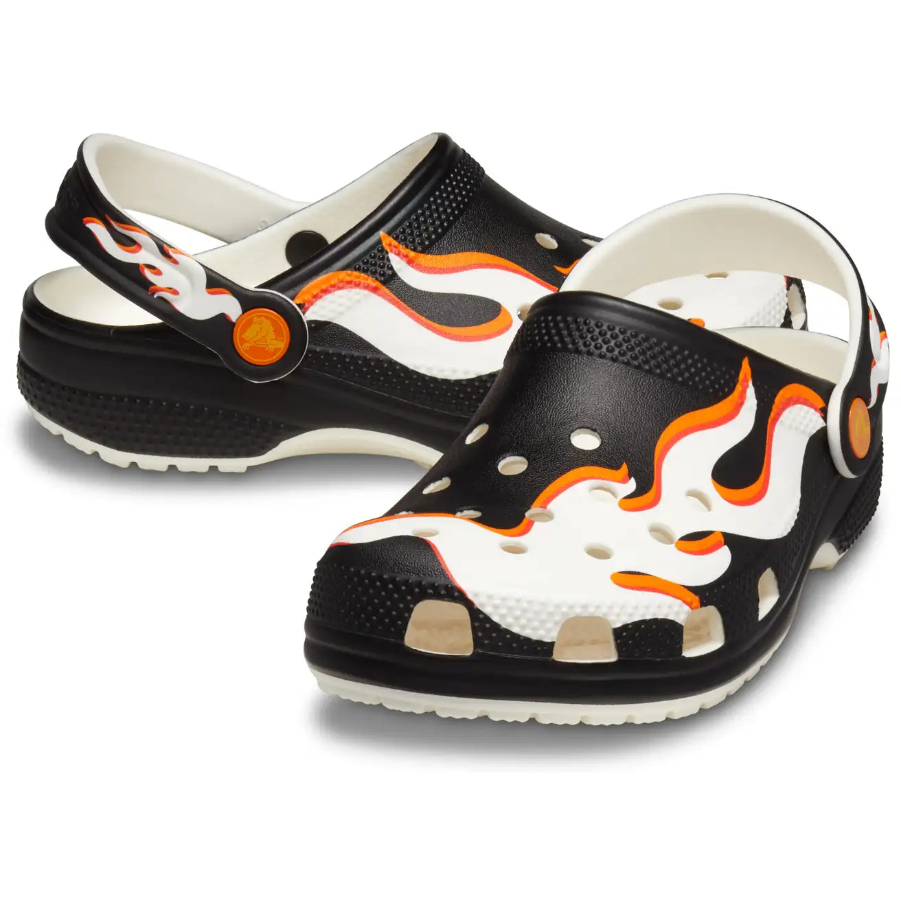 CROCS KIDS CLASSIC GLOW FLAMES CLOG - BLUE GLOW