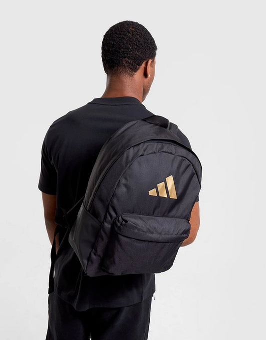 ADIDAS CLASSIC 3 BAR LOGO BACKPACK - BLACK/GOLD