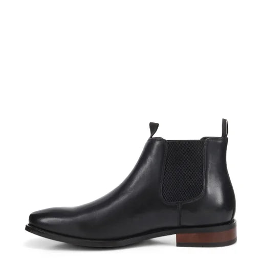 HUSH PUPPIES WISCONSIN - BLACK BURNISH/BROWN HEEL