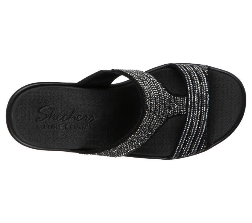 SKECHERS WOMEN'S RUMBLE ON BLING GAL - BLACK/SILVER