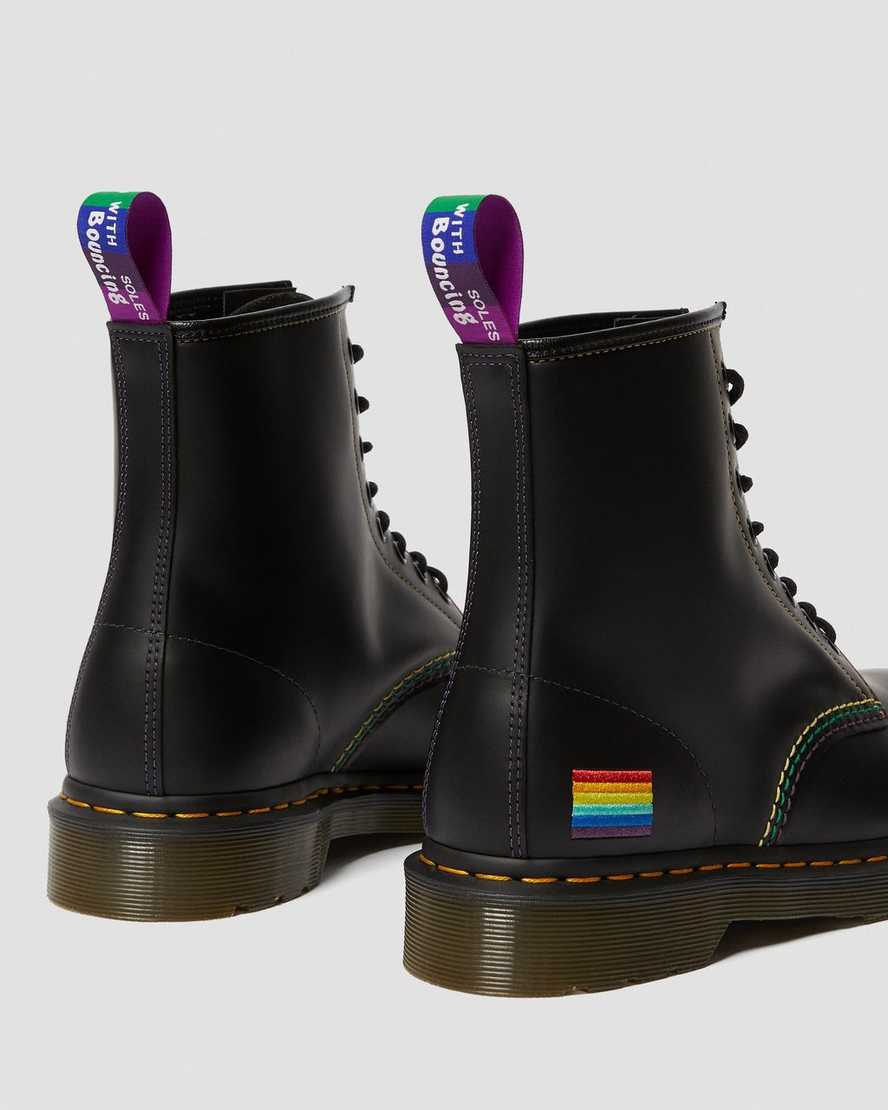 DR MARTENS 1460 PRIDE SMOOTH LEATHER - BLACK