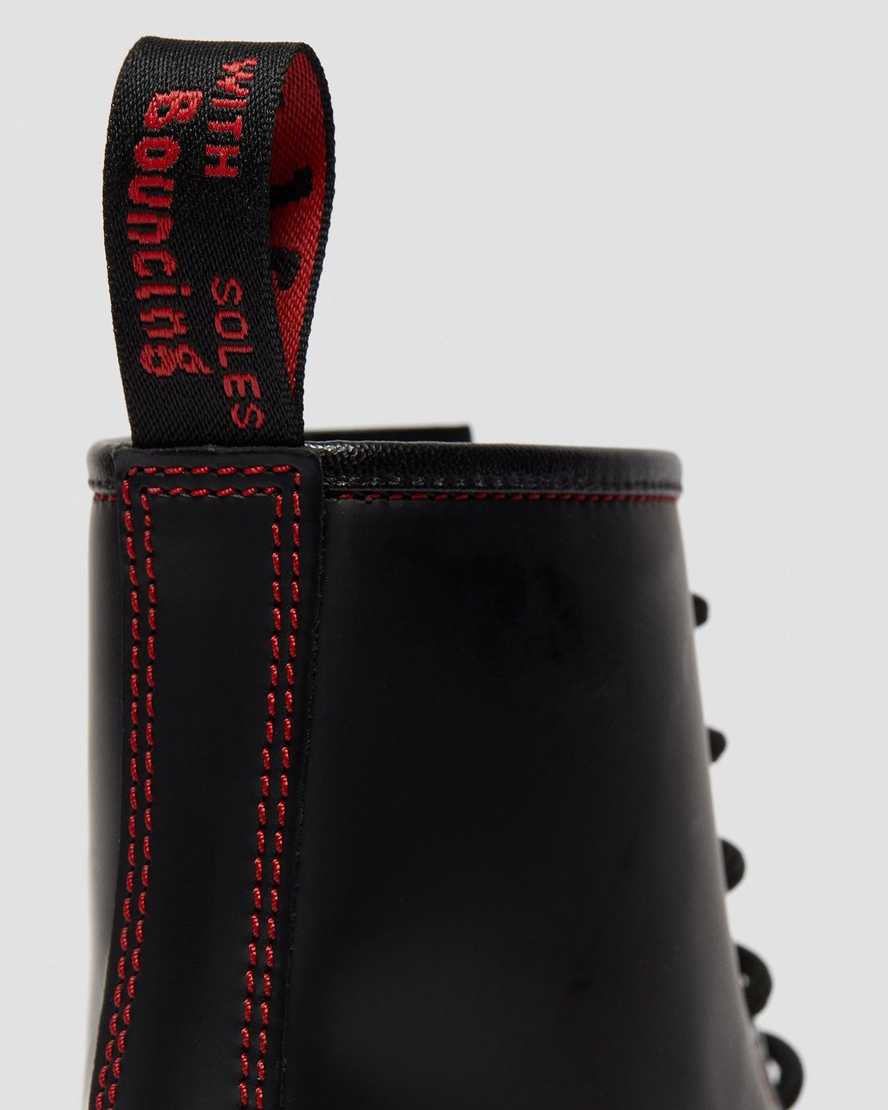 DR MARTENS 1460 RED STITCH SMOOTH - BLACK/RED
