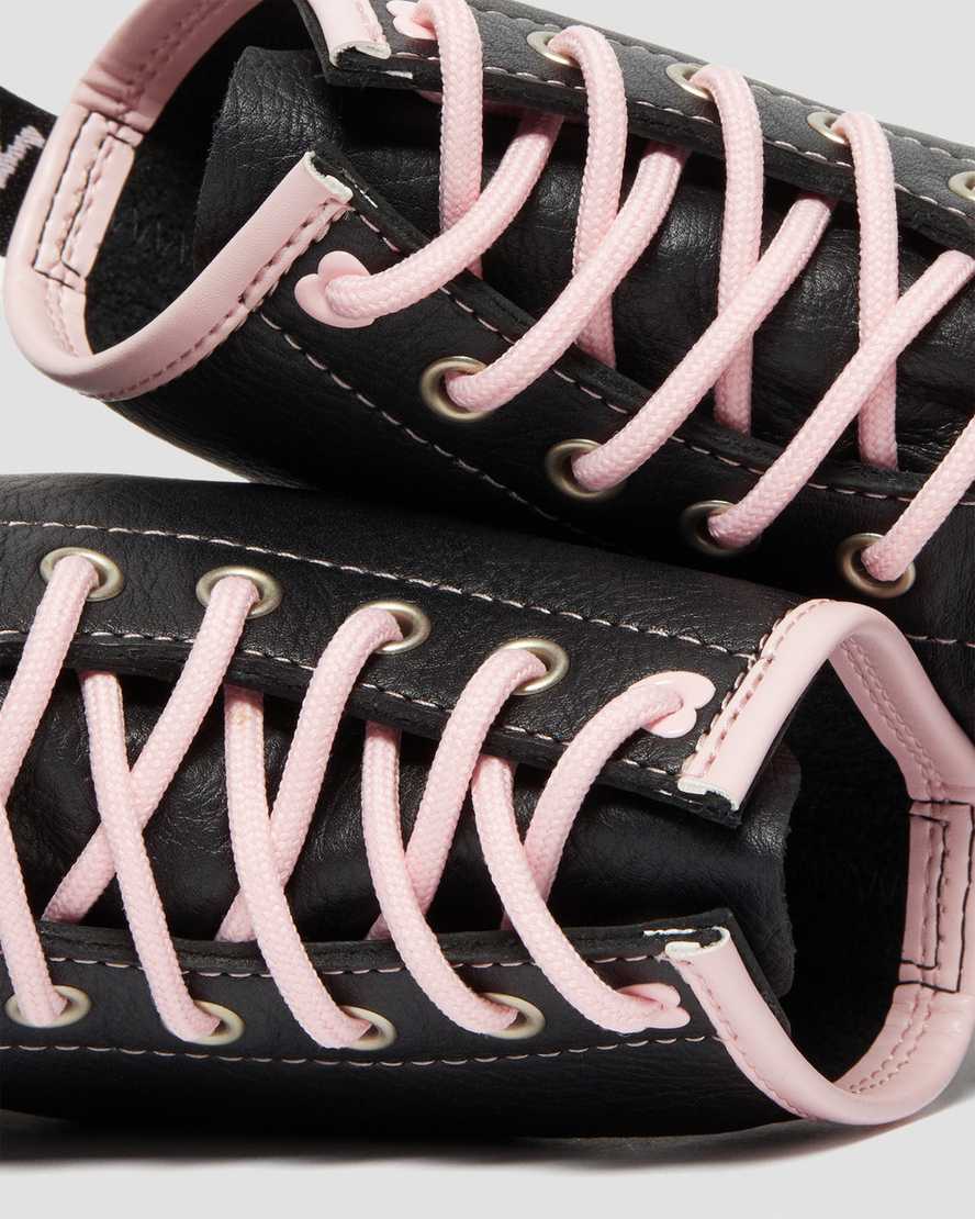 DR MARTENS 1460 WOMEN'S CONTRAST LEATHER LACE UP BOOTS - BLACK/PINK VIRGINIA