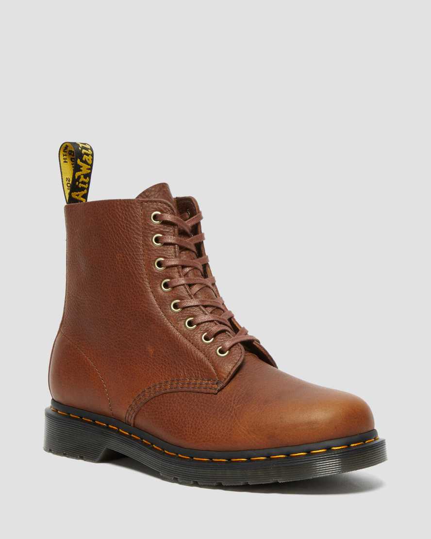 DR MARTENS 1460 PASCAL AMBASSADOR LEATHER LACE UP BOOTS - CASHEW