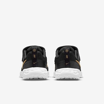 NIKE INFANT REVOLUTION 6 NN (TDV) - BLACK/METALLIC GOLD-WHITE