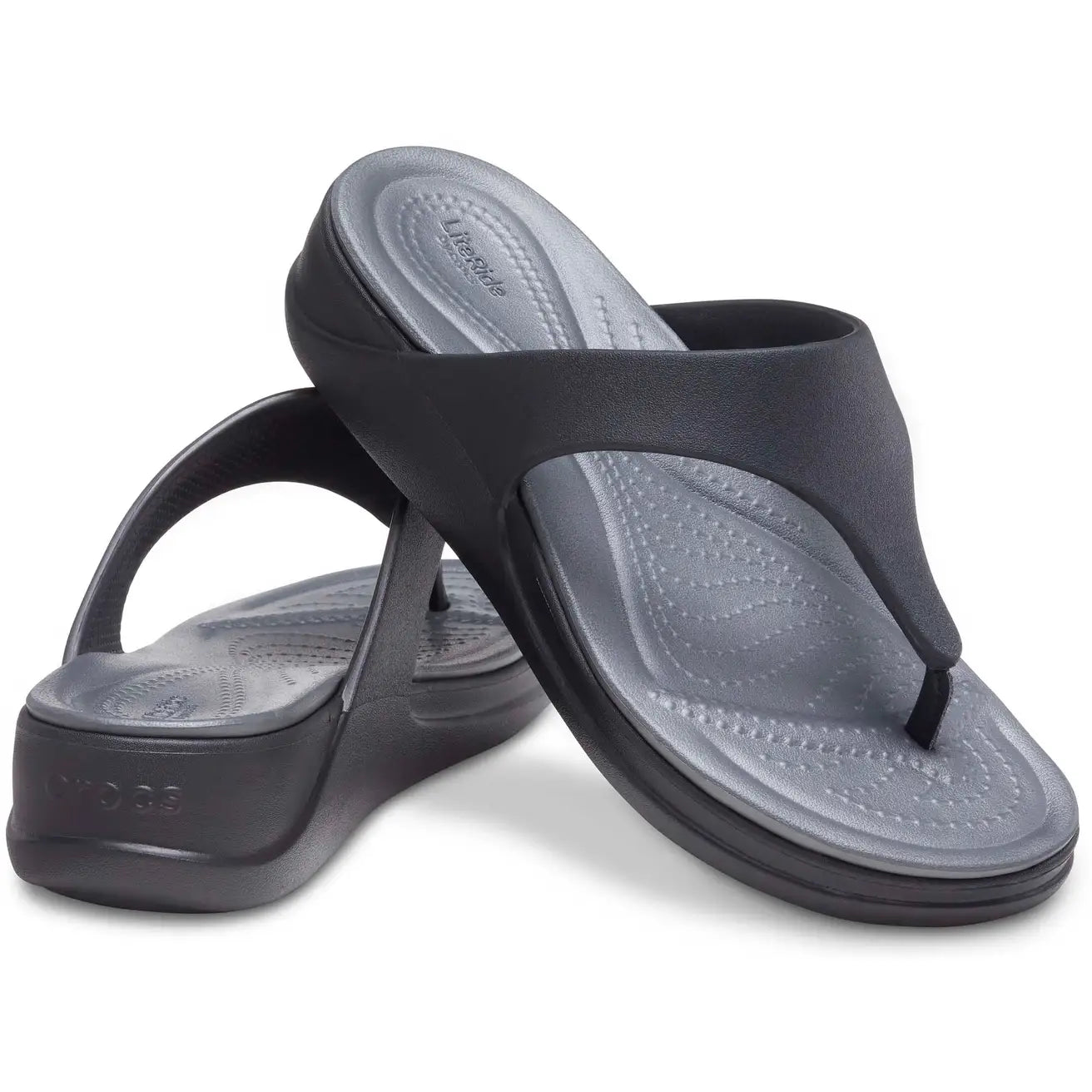 CROCS WOMENS BOCA WEDGE FLIP - BLACK