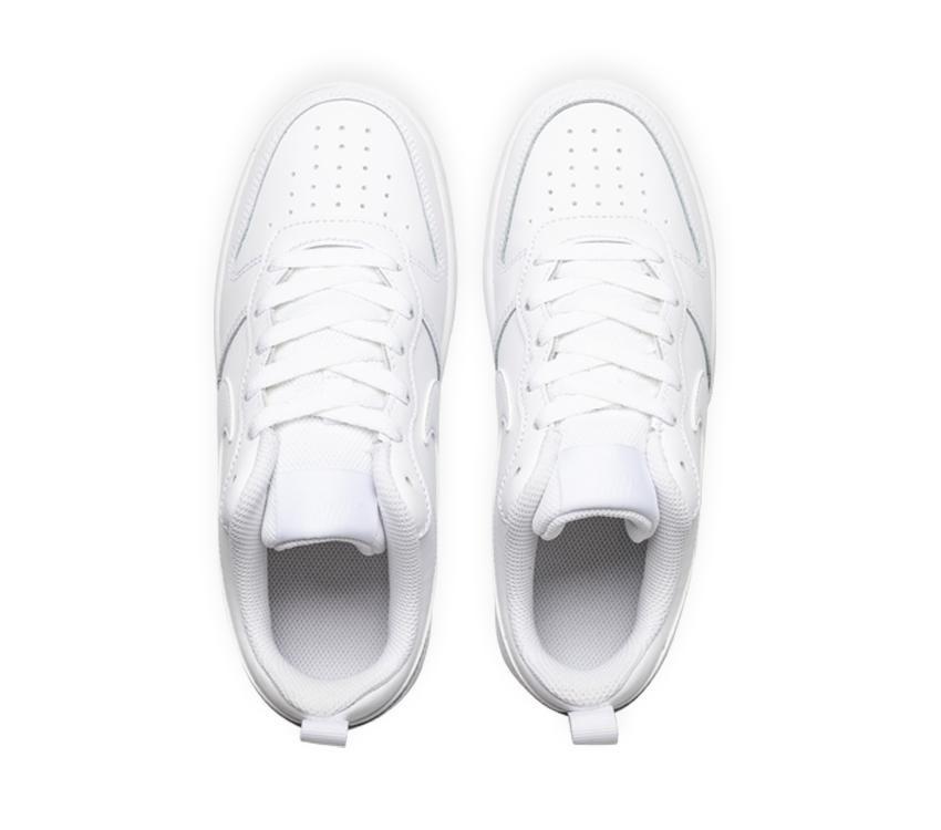 NIKE YOUTH COURT BOROUGH LOW 2 - WHITE/WHITE-WHITE