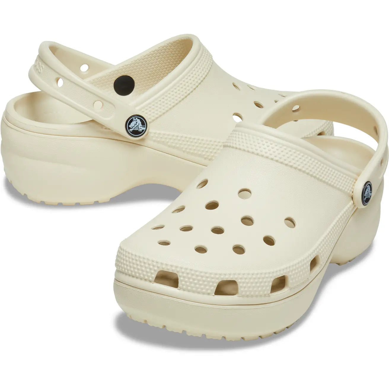 CROCS WOMENS CLASSIC PLATFORM CLOG - BONE