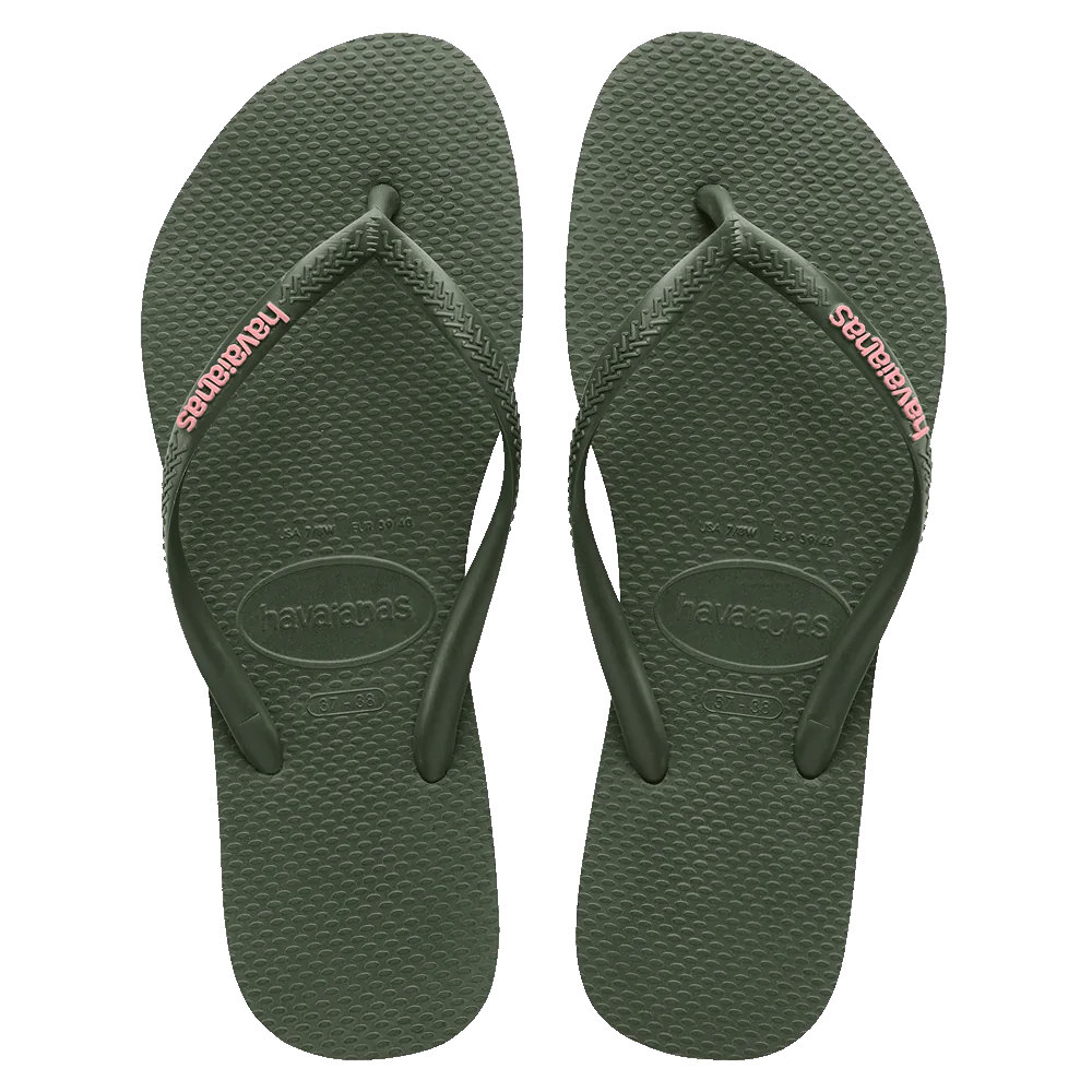 HAVAIANAS SLIM LOGO POP UP FC - GREEN