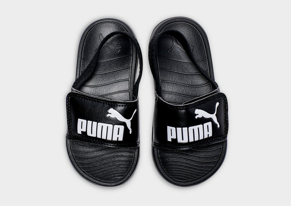 PUMA KIDS POPCAT 20 BACKSTRAP AC PS SANDAL - BLACK/WHITE