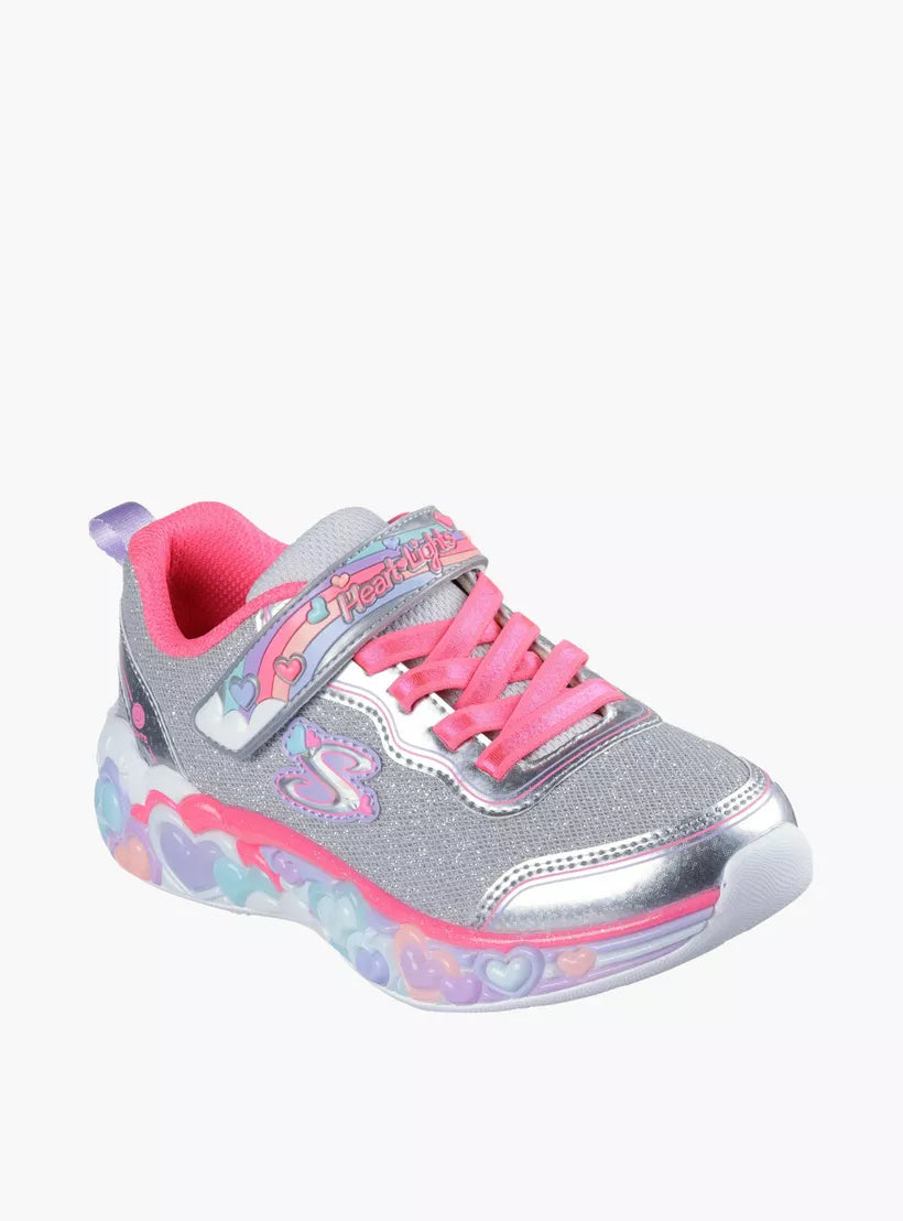 SKECHERS KIDS ETERNAL HEART LIGHT UP - SILVER/MULTI