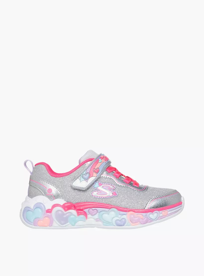 SKECHERS KIDS ETERNAL HEART LIGHT UP - SILVER/MULTI