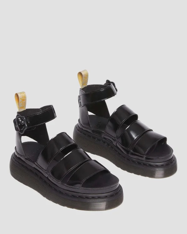 DR MARTENS CLARISSA VEGAN QUAD FLOWER - BLACK