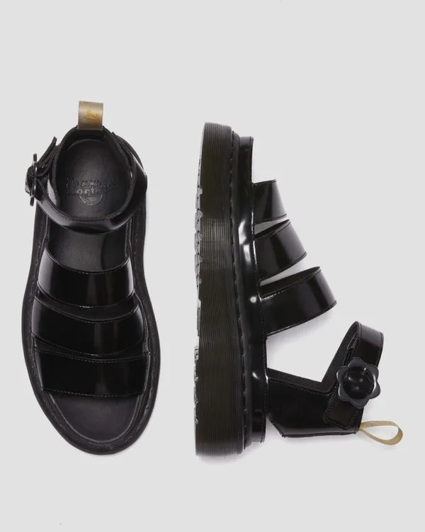 DR MARTENS CLARISSA VEGAN QUAD FLOWER - BLACK