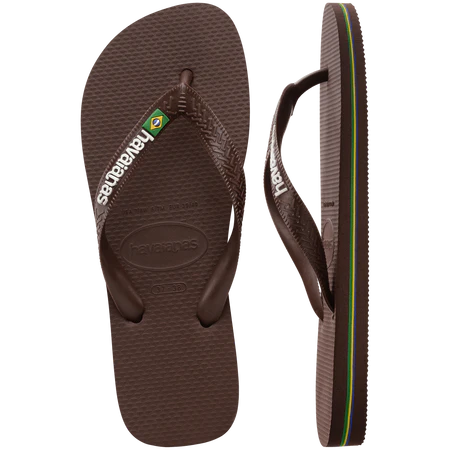 HAVAIANAS BRAZIL LOGO - BROWN