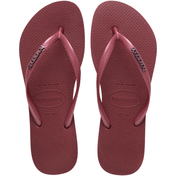 HAVAIANAS SLIM LOGO METALLIC - AMARANTO