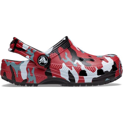 CROCS INFANT CAMO CLOG - BLACK/RED