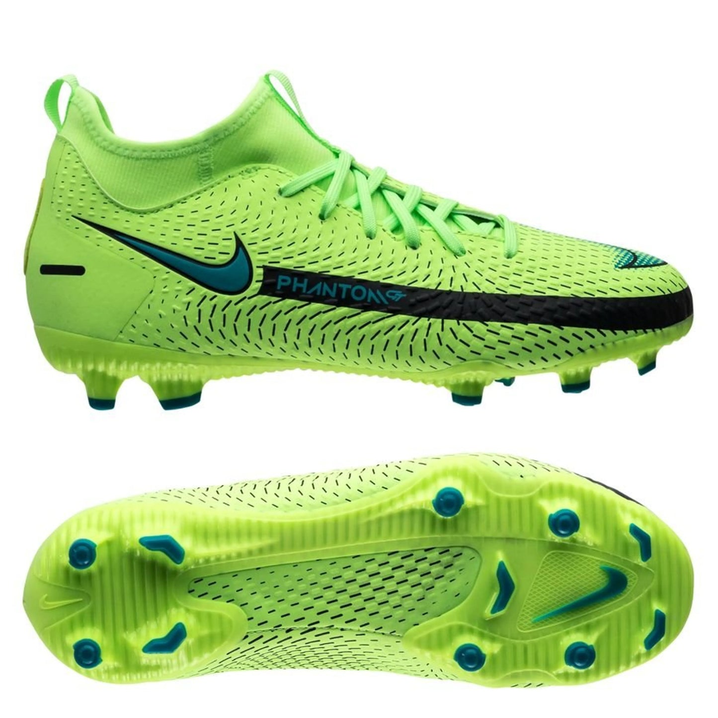 NIKE KIDS JR PHANTOM GT ACADEMY - LIME GLOW/AQUAMARINE
