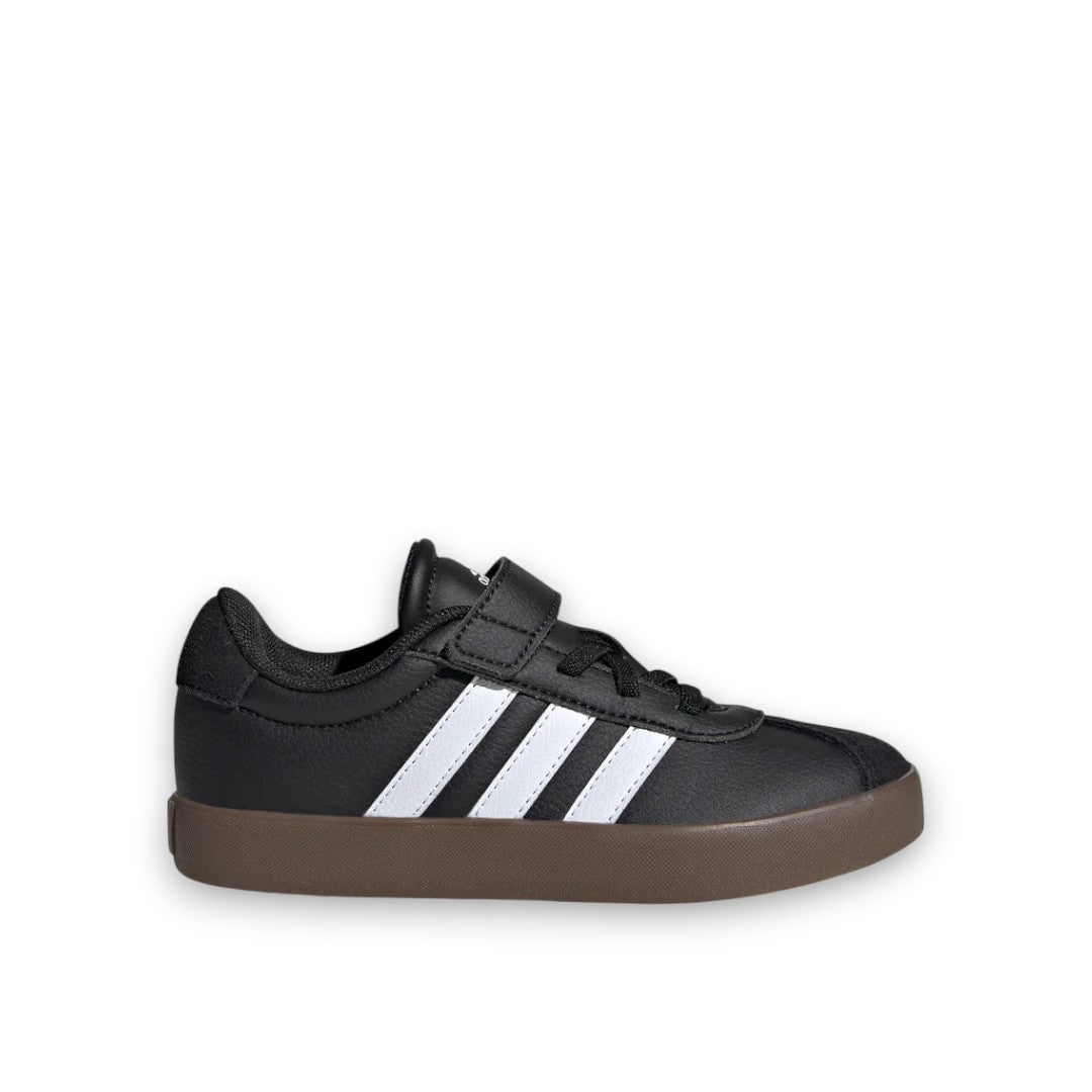 ADIDAS KIDS VL COURT 3.0 ELASTIC LACE - BLACK/WHITE