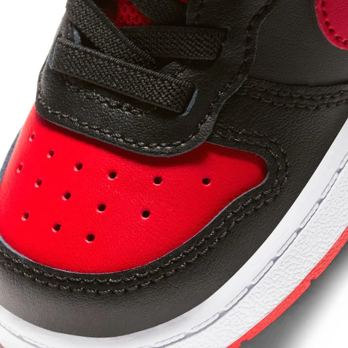 NIKE INFANT COURT BOROUGH LOW - BLACK/UNIVERSITY RED-WHITE