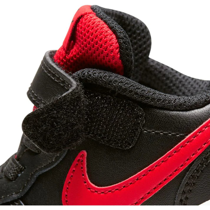 NIKE INFANT COURT BOROUGH LOW - BLACK/UNIVERSITY RED-WHITE