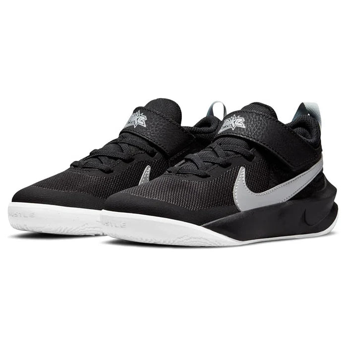 NIKE KIDS TEAM HUSTLE 10 - BLACK/METALLIC SILVER VOLT