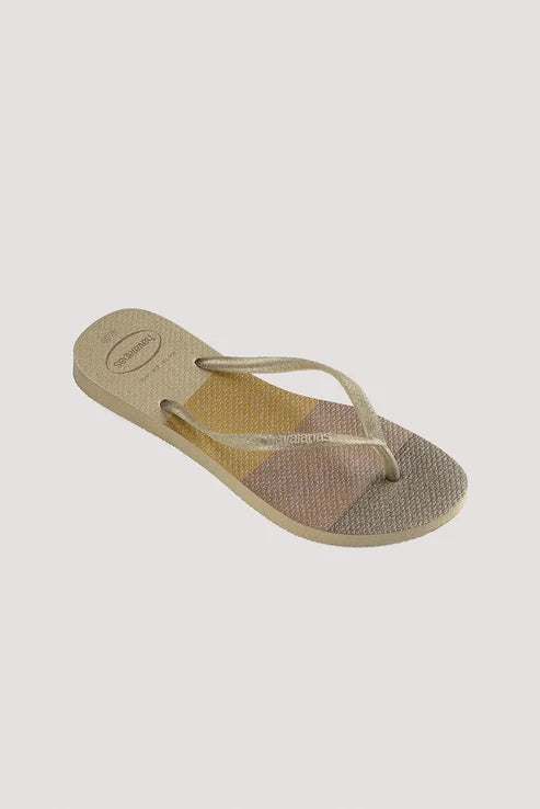 HAVAIANAS KIDS SLIM PALETTE GLITTER - SAND GREY