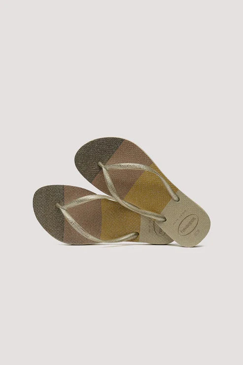 HAVAIANAS KIDS SLIM PALETTE GLITTER - SAND GREY