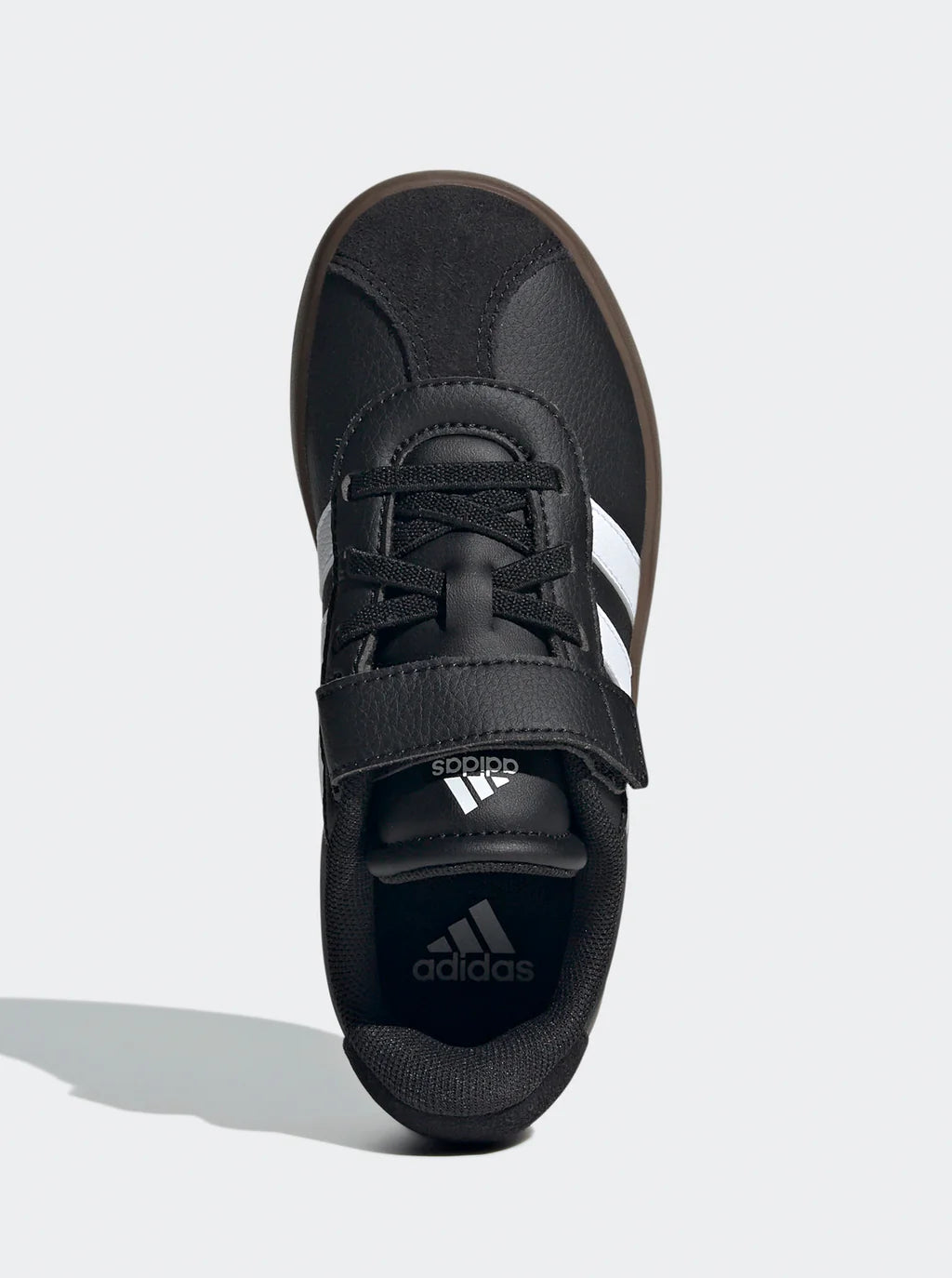 ADIDAS KIDS VL COURT 3.0 ELASTIC LACE - BLACK/WHITE