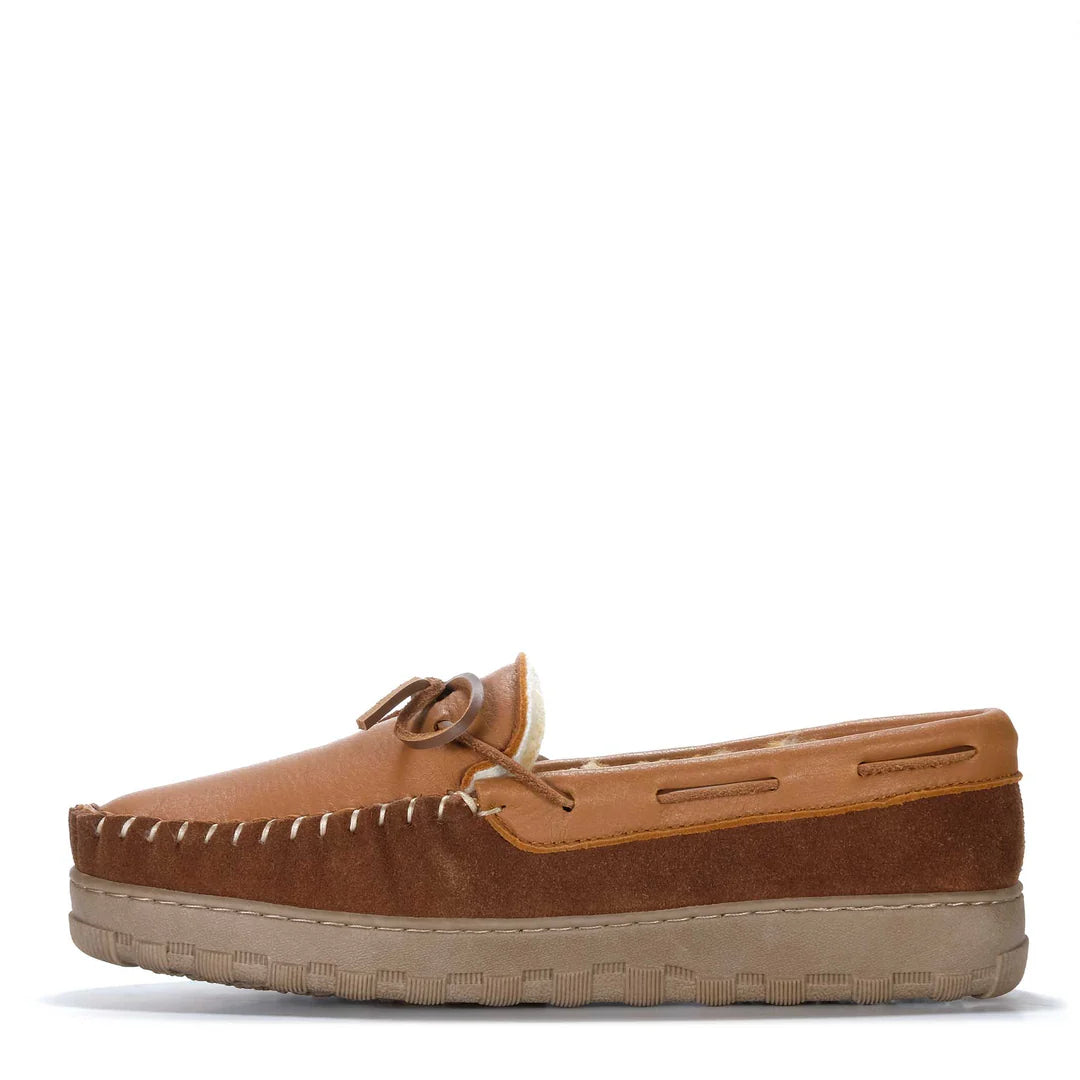 TAMARAC DEERSKIN MOCC FLEECE SLIPPERS - ALL SPICE