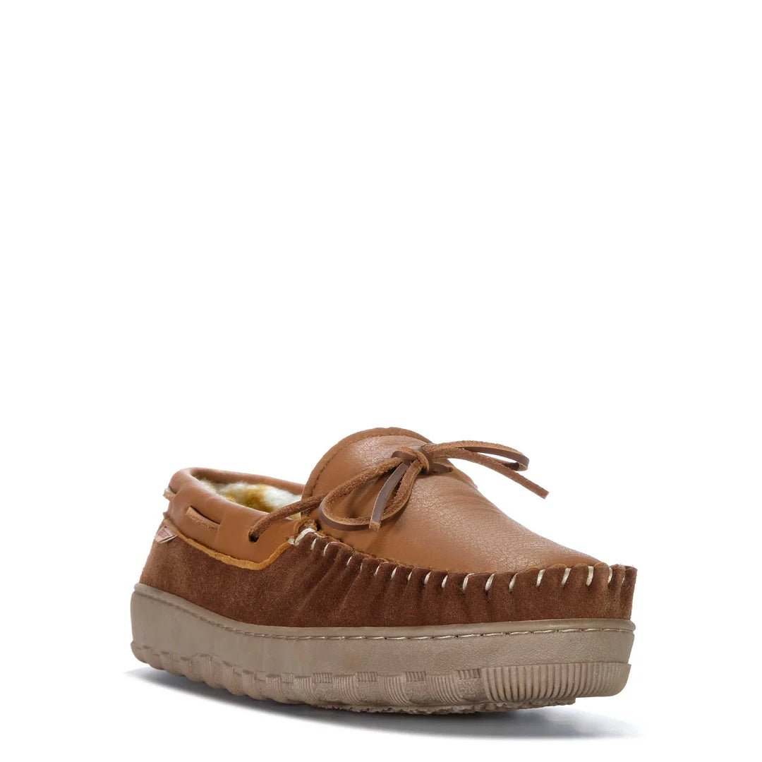 TAMARAC DEERSKIN MOCC FLEECE SLIPPERS - ALL SPICE