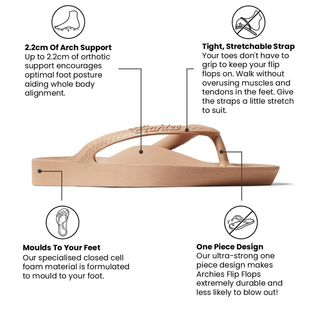 ARCHIES ARCH SUPPORT JANDALS - TAN