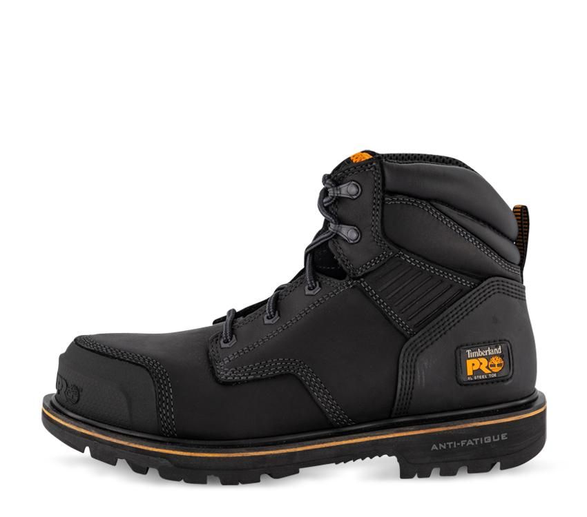 TIMBERLAND PRO BALLAST 6 Inch Steel Toe Leather Work Boots - Black