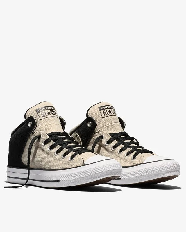 CONVERSE CHUCK TAYLOR ALL STAR HIGH STREET MID - NATURAL LINEN/BLACK/WHITE