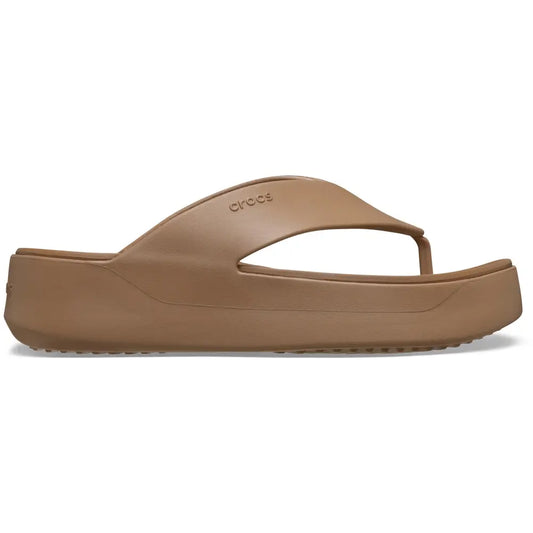 CROCS WOMENS GETAWAY PLATFORM FLIP - MILK CHOCOLATE