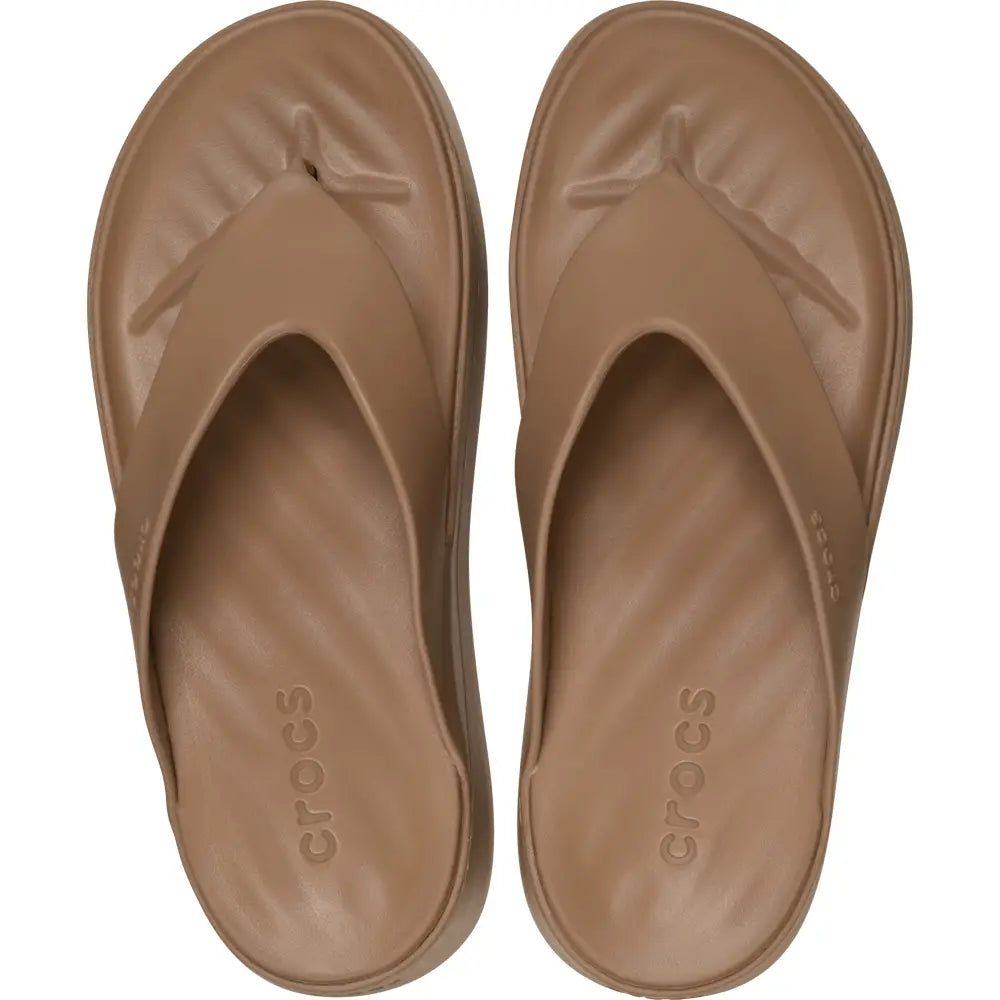 CROCS WOMENS GETAWAY PLATFORM FLIP - MILK CHOCOLATE