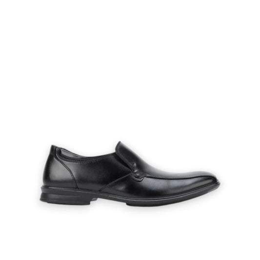 HUSH PUPPIES CAHILL LEATHER SLIP ON DRESS SHOE - BLACK
