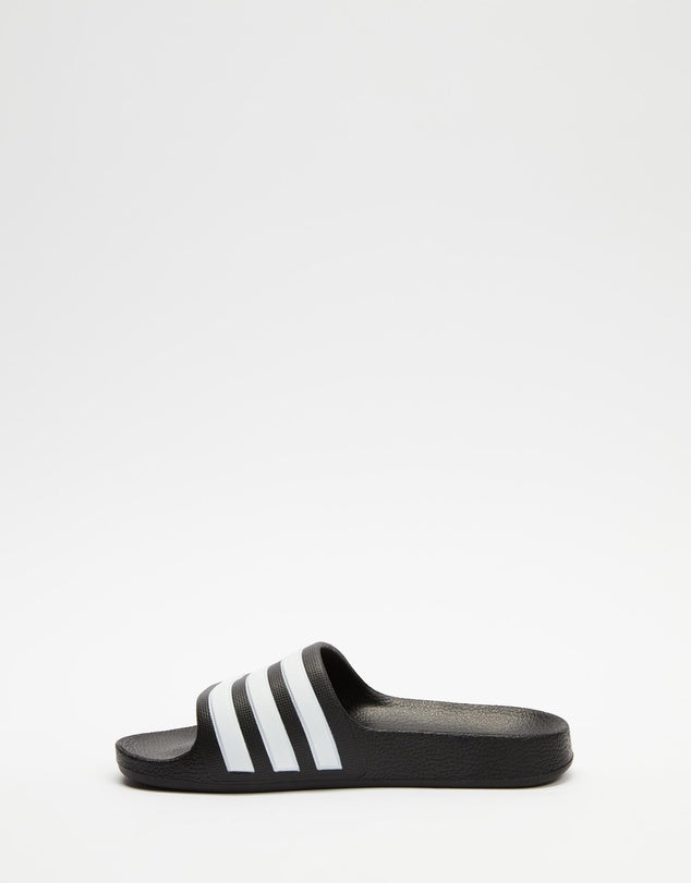 ADIDAS KIDS ADILETTE AQUA - BLACK/WHITE