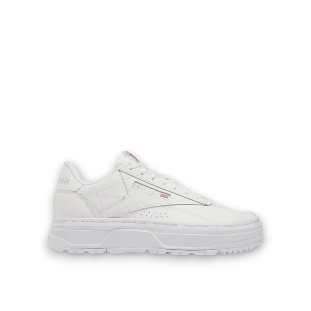 REEBOK WOMENS CLUB C DOUBLE GEO - CLOUD WHITE/ CLOUD WHITE/ PURE GREY