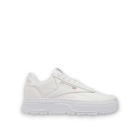 REEBOK WOMENS CLUB C DOUBLE GEO - CLOUD WHITE/ CLOUD WHITE/ PURE GREY