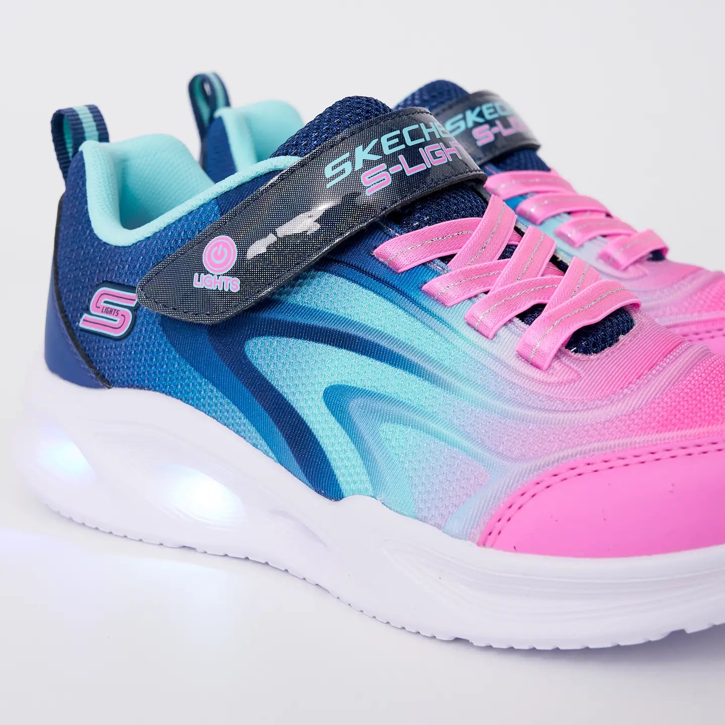 SKECHERS INFANT S LIGHTS SOLA GLOW COLOUR BREEZE - NAVY MULTI