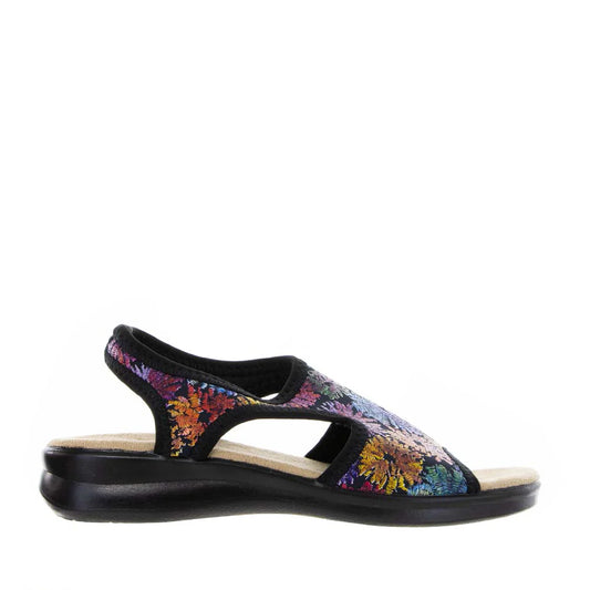 EUROFLEX TUSCANY SANDAL - BLACK FLORAL