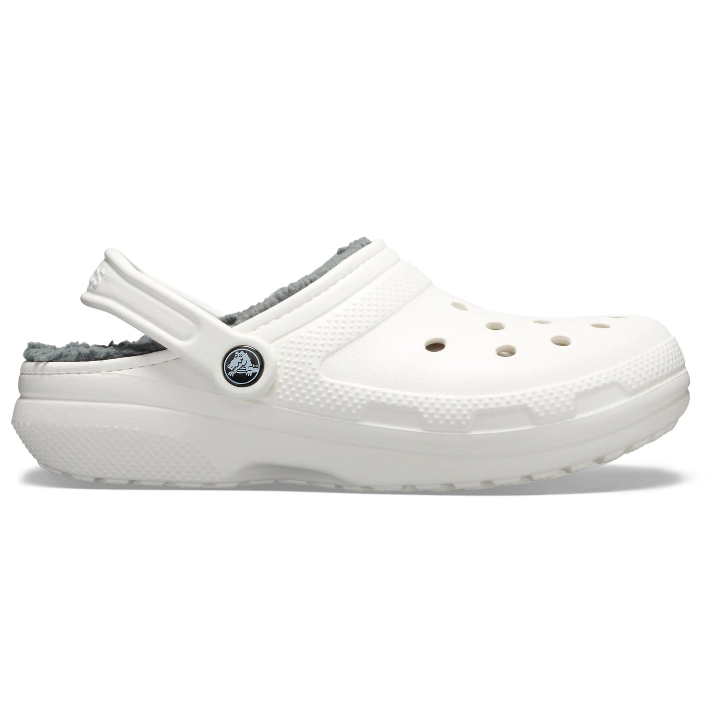 CROCS CLASSIC LINED CLOG - WHITE/GREY
