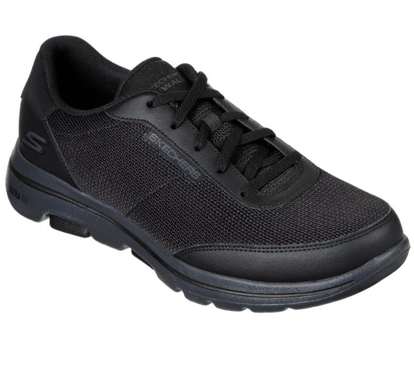 SKECHERS MENS GO WALK 5 FORGING - BLACK/CHARCOAL