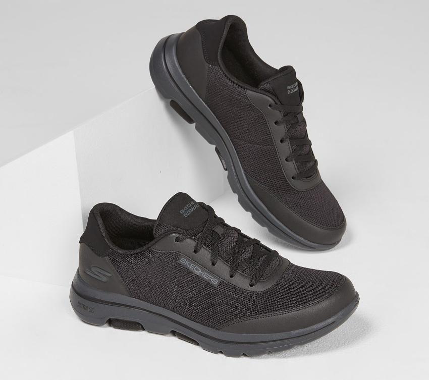 SKECHERS MENS GO WALK 5 FORGING - BLACK/CHARCOAL